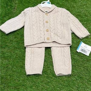 Little Me Oatmeal Sweater Set